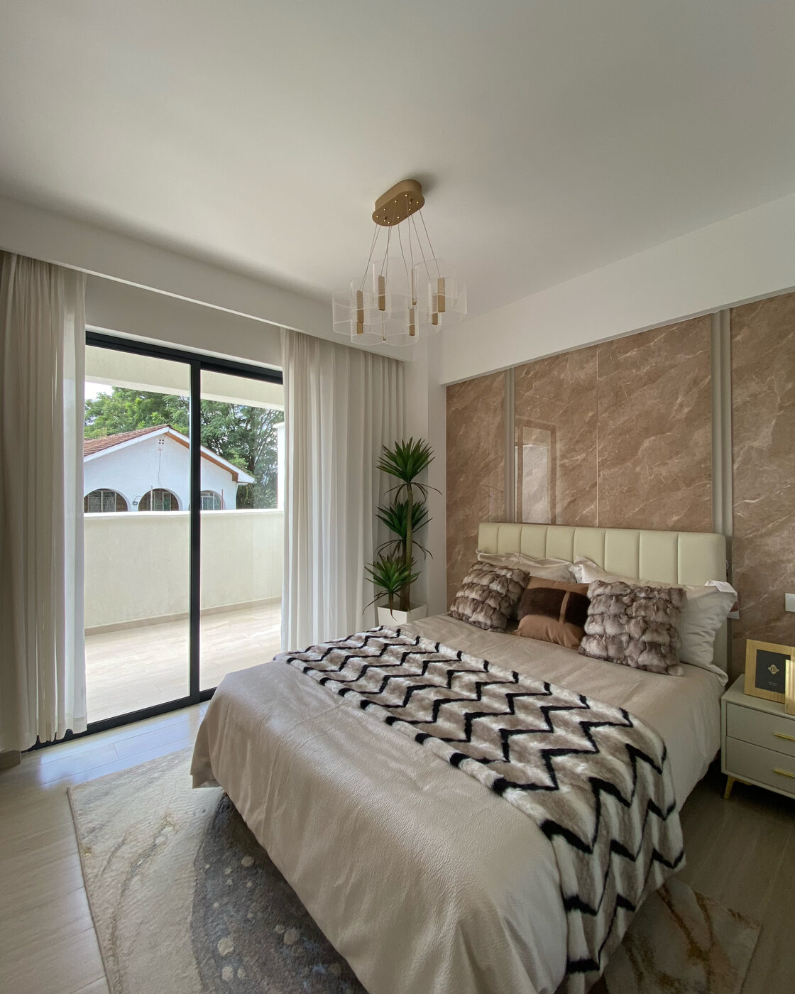 Master bedroom with balcony